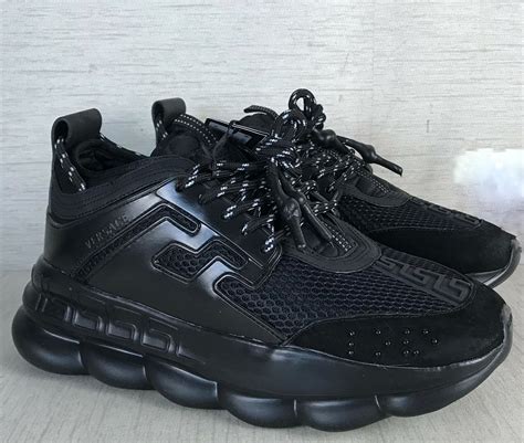 versace chain reaction sneakers all black|Versace chain reaction pandabuy.